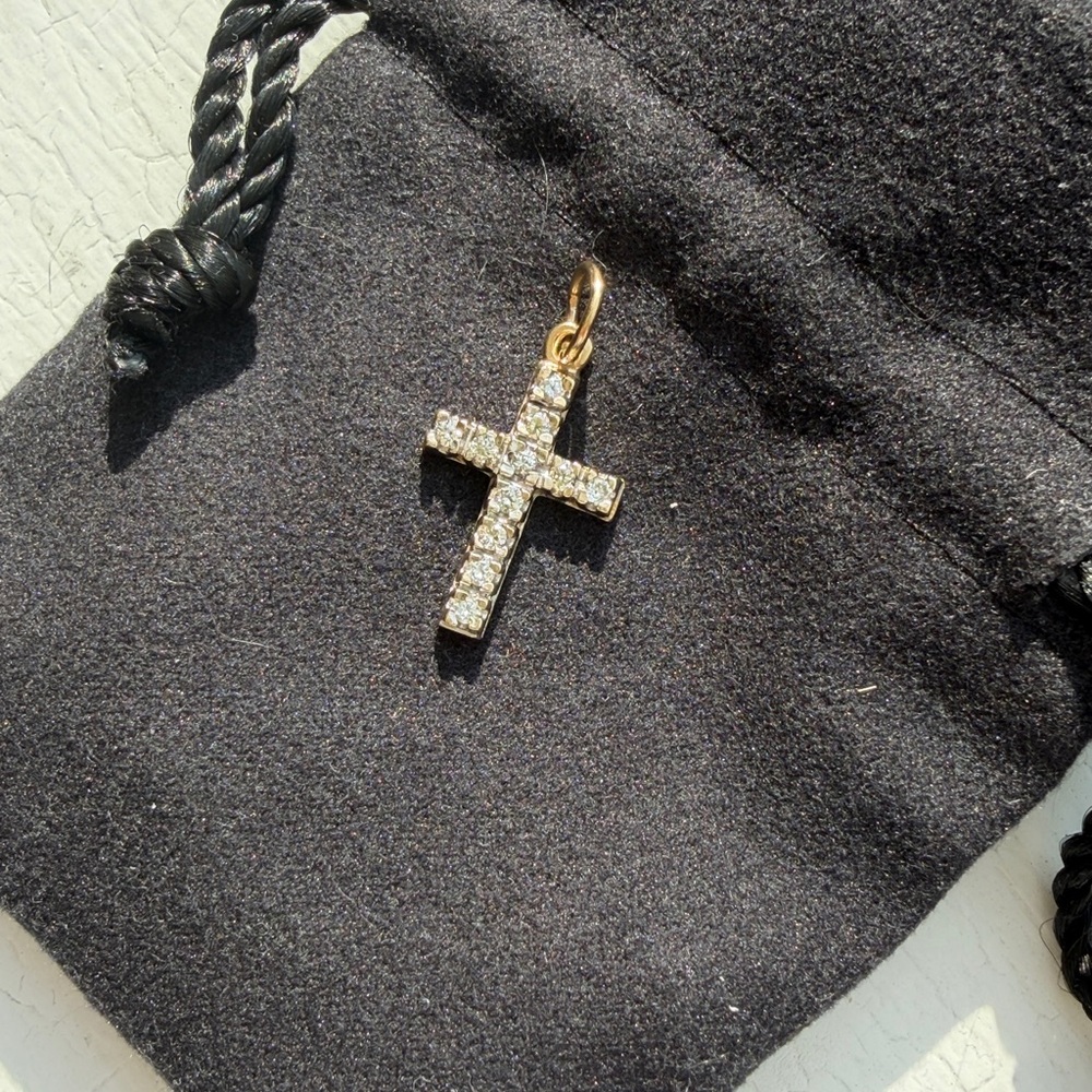 9CT Gold Cross Diamond Pendant- Women’s Jewelry